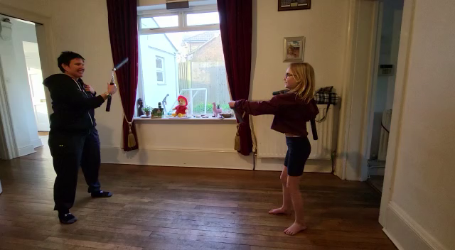 Private Lessons with Nunchaku and a young student